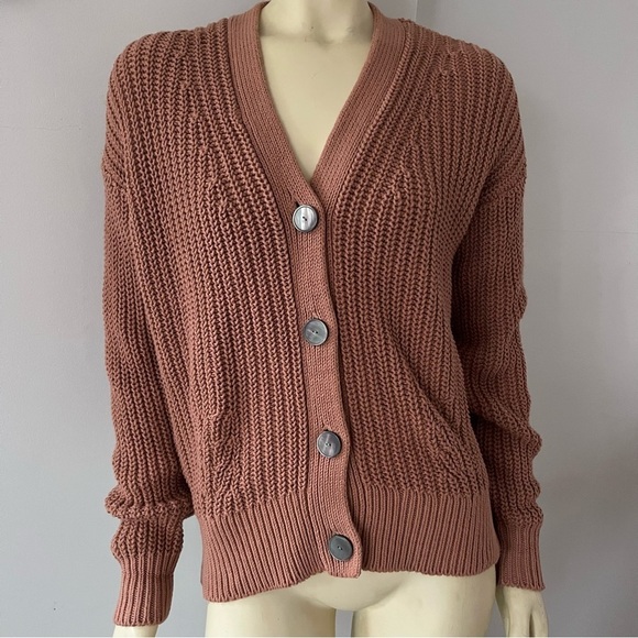 Banana Republic Sweaters - NWT Banana Republic Women’s Garment Dyed Chunky Knit Cardigan Pink Sand Dune S